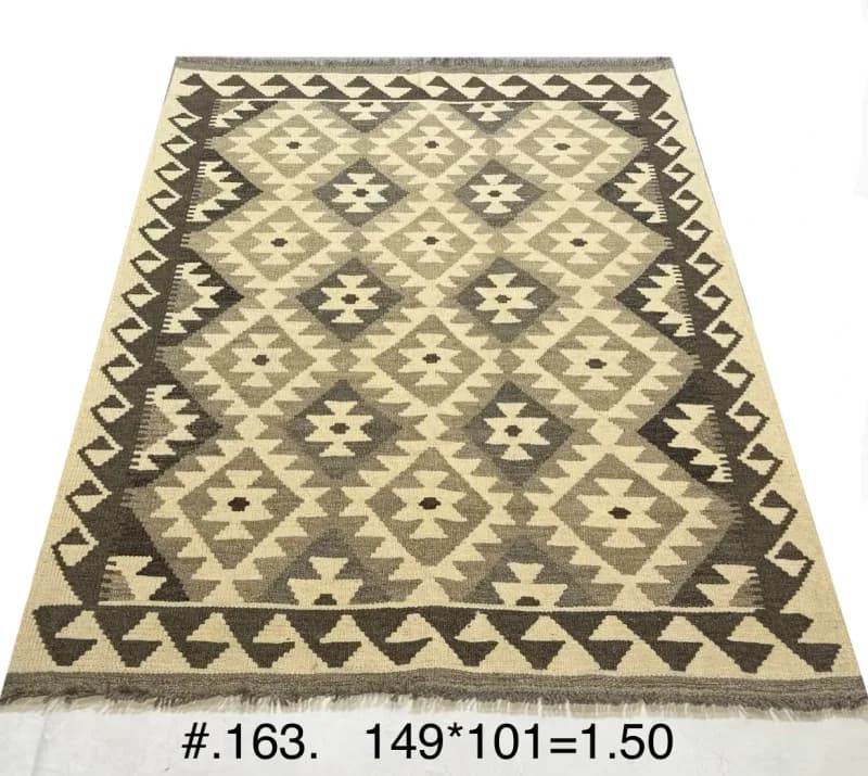Afghan Diamond Kilim in Natural Tones
