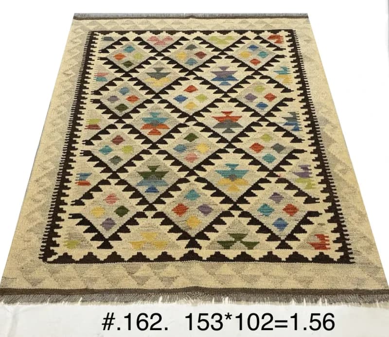 Multicolour Diamond Kilim — Handwoven Afghan