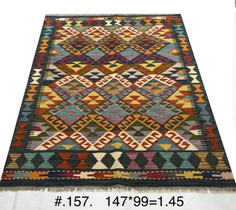 Handwoven Afghan Diamond Kilim