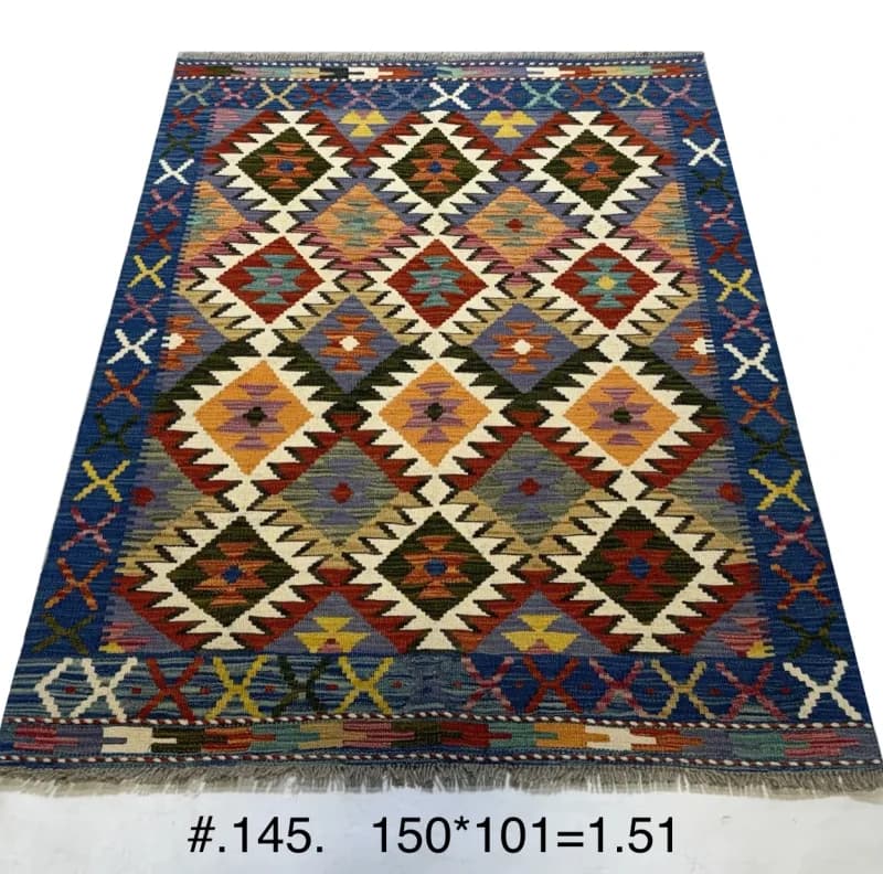 Handwoven Afghan Diamond Kilim