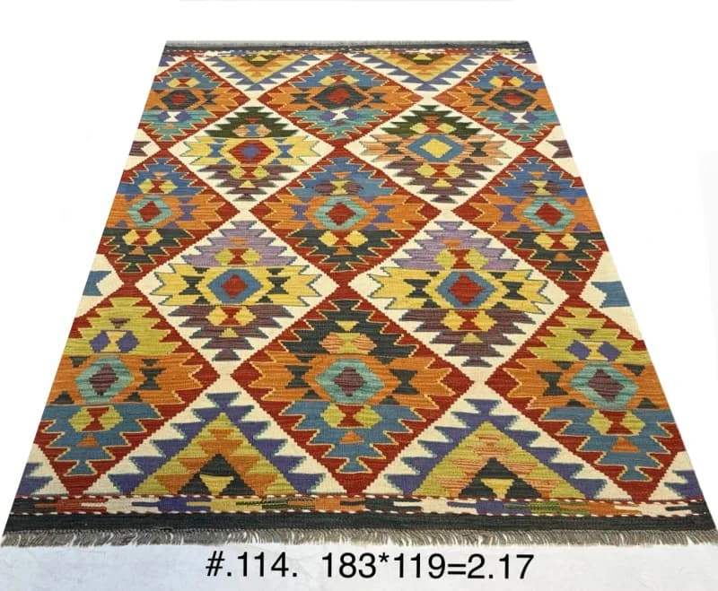 Afghan Diamond Kilim in Multicolour