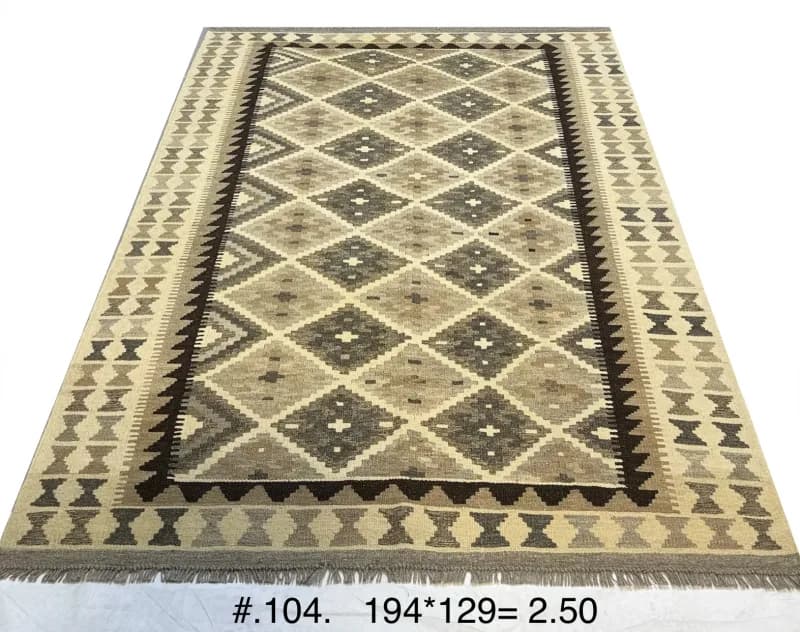 Handwoven Tribal Kilim in Natural Neutrals