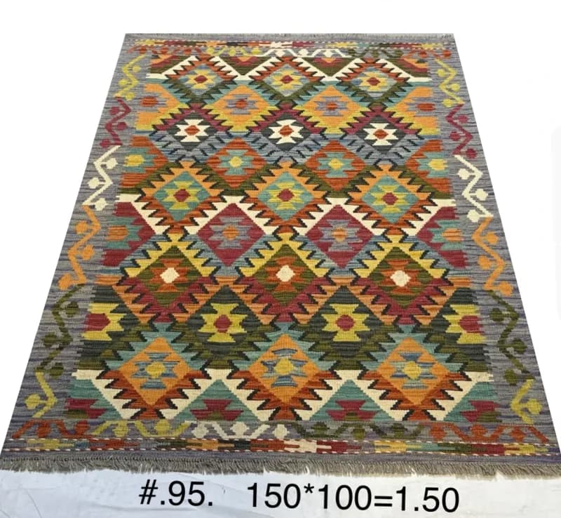 Multicolour Diamond Kilim – Handmade Afghan