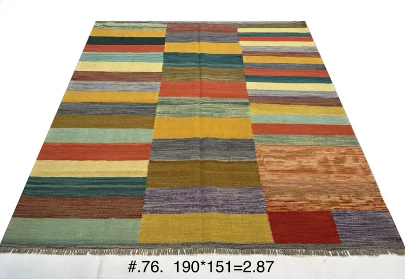 Striped Multi-colour Afghan Kilim