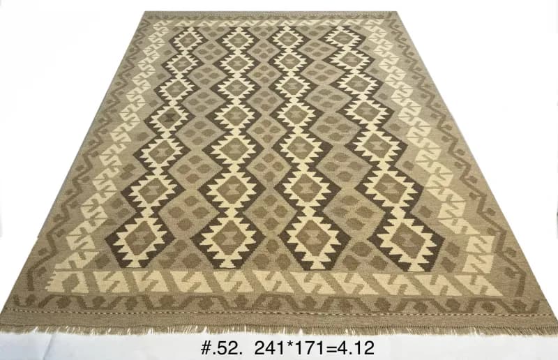 Handwoven Afghan Tribal Kilim in Earth Tones