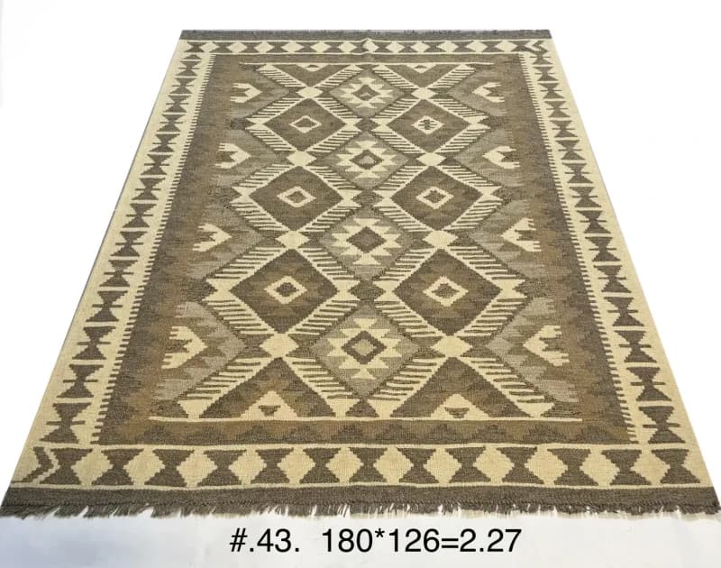 Neutral Tribal Kilim in Earth Tones