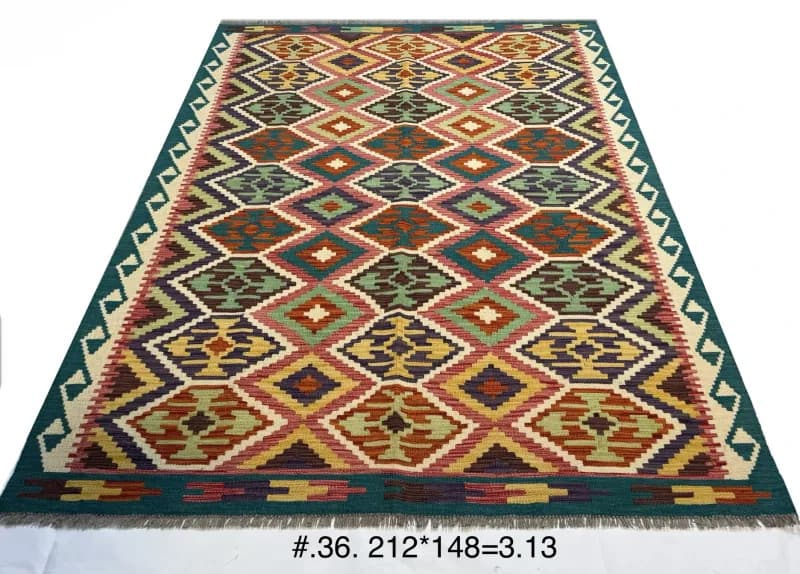 Multicolour Afghan Diamond Kilim