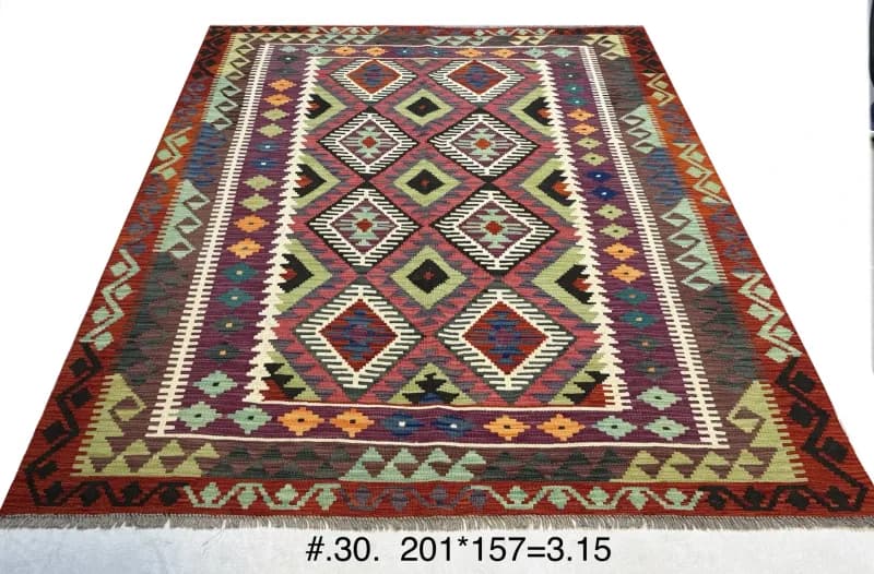 Handwoven Afghan Diamond Kilim