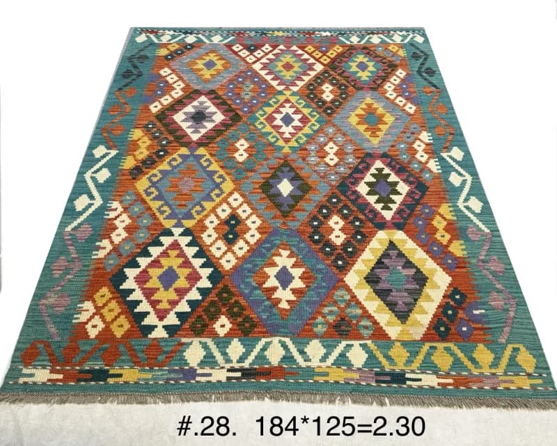 Afghan Tribal Kilim in Jewel Tones
