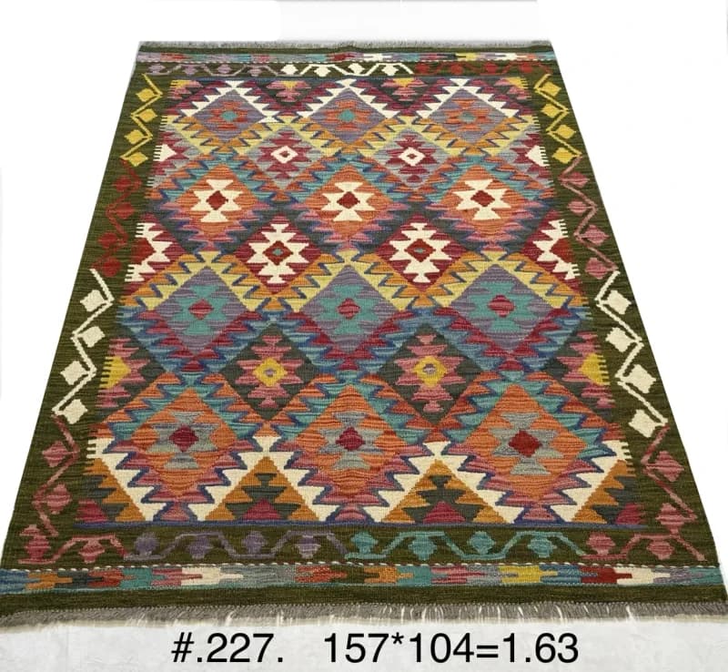 Afghan Tribal Kilim in Jewel Tones
