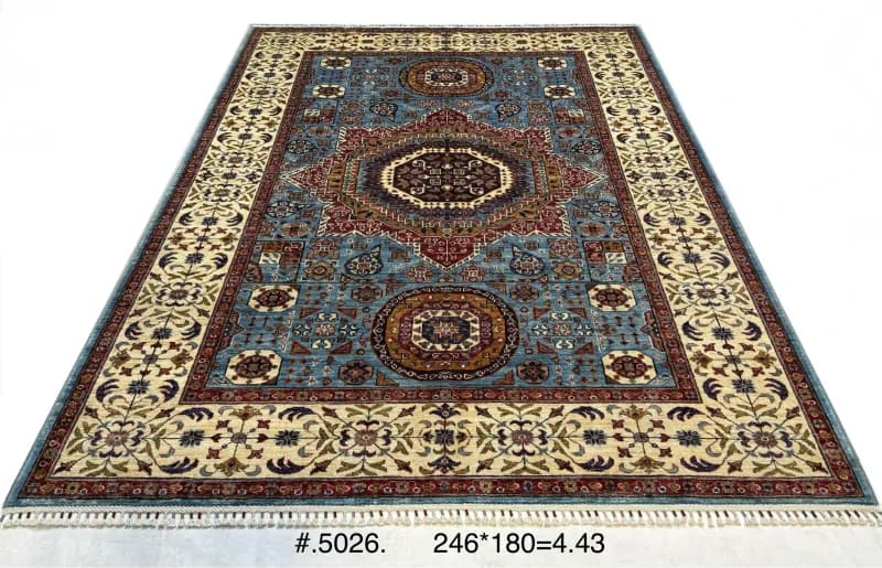 Mamluk Medallion Afghan Hand-Knotted Rug