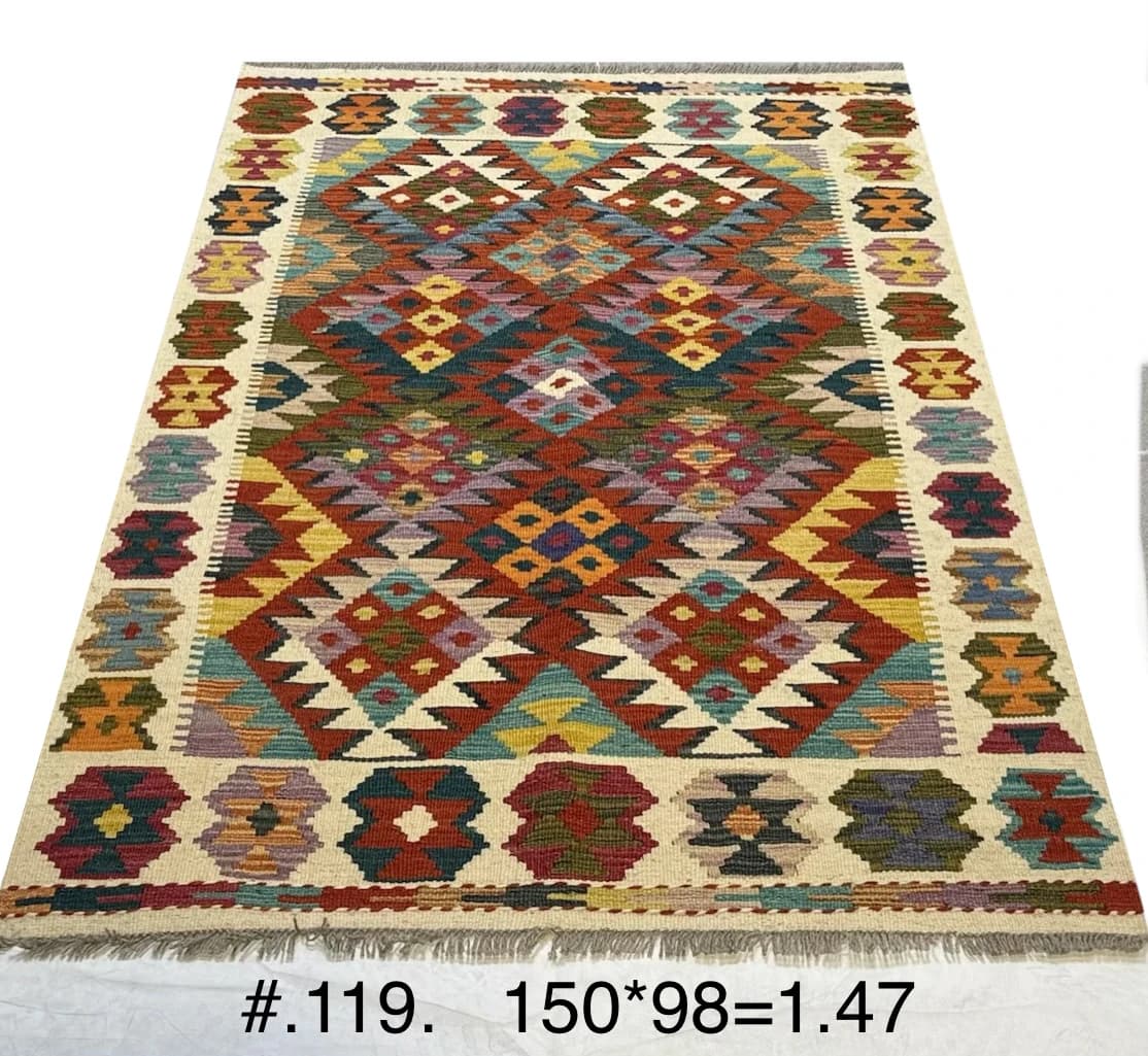 Afghan Multicolour Diamond Kilim