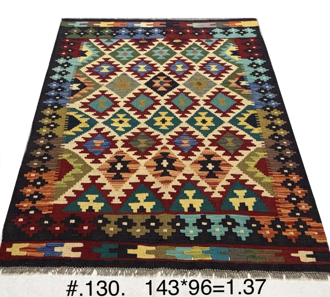 Flat-Woven Tribal Kilim in Multi Colour view 2