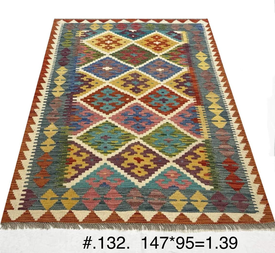 Multicolour Afghan Diamond Kilim