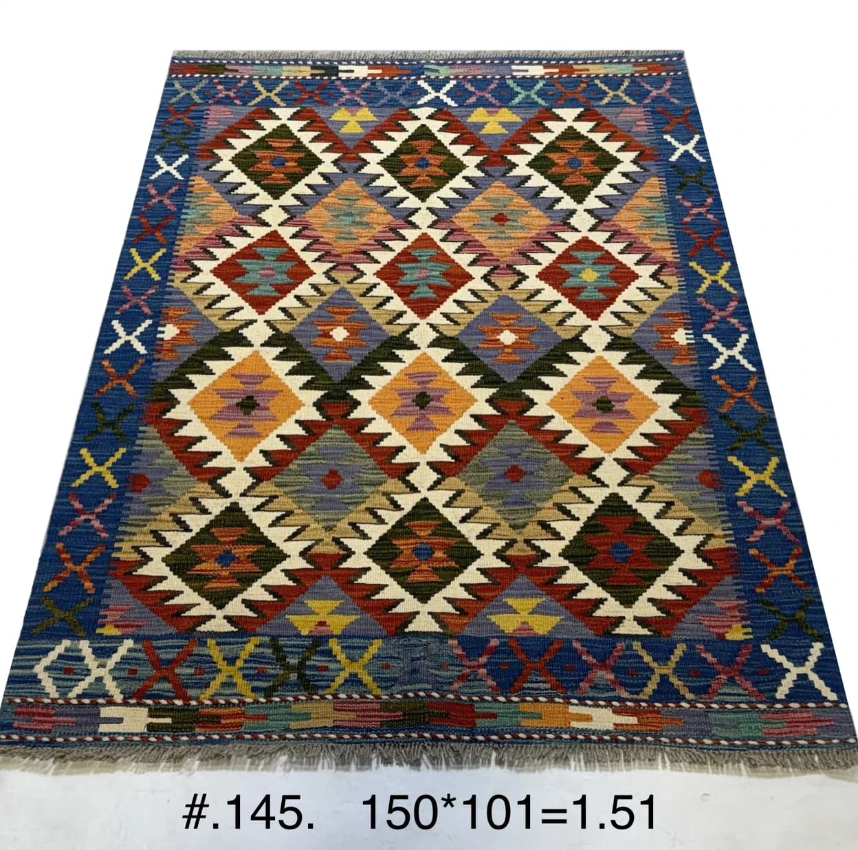 Handwoven Afghan Diamond Kilim