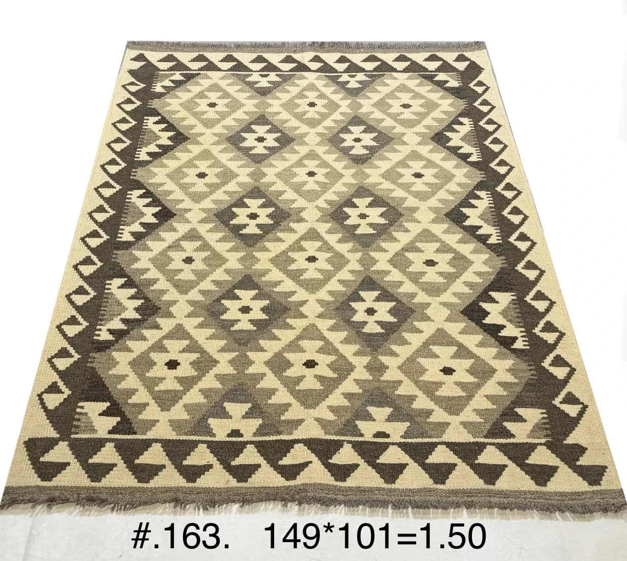 Afghan Diamond Kilim in Natural Tones