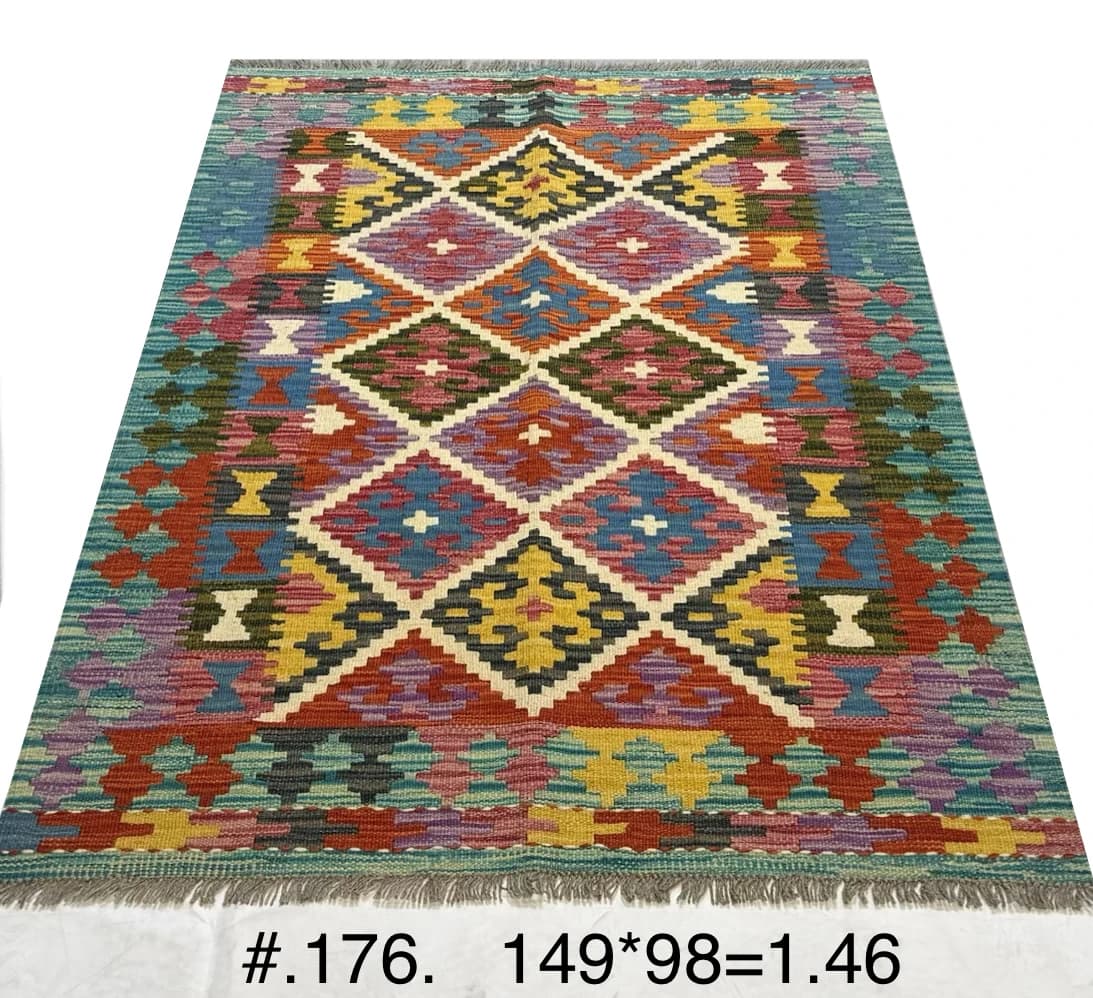 Handwoven Multicolour Diamond Kilim
