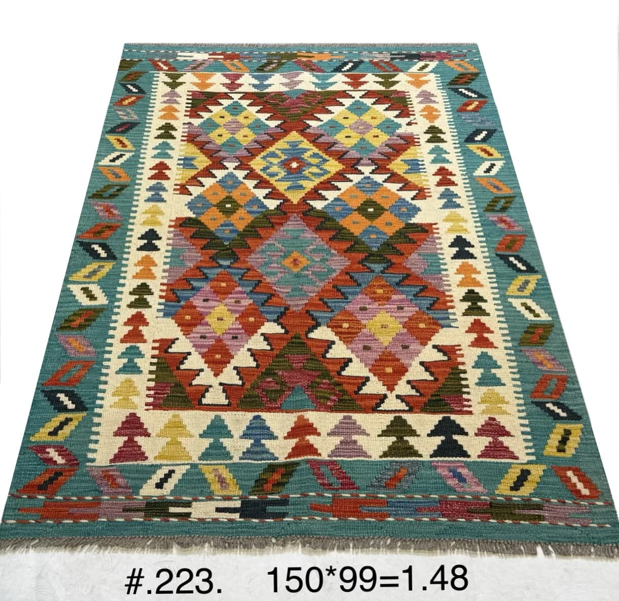 Multicolour Tribal Kilim - Handwoven Afghan Flatweave