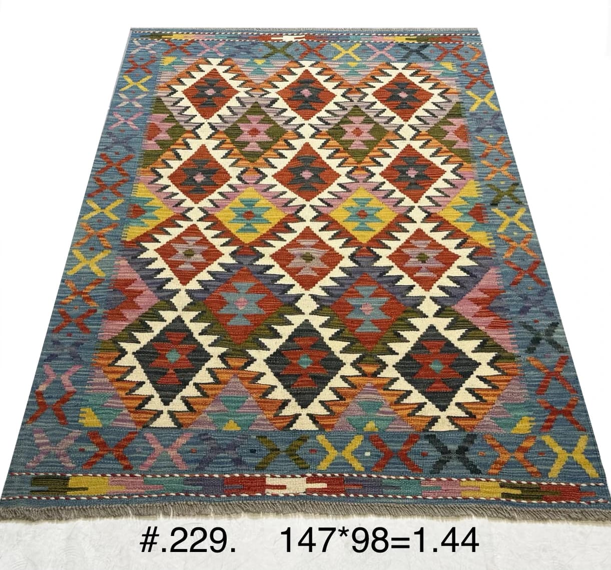 Colourful Afghan Diamond Kilim