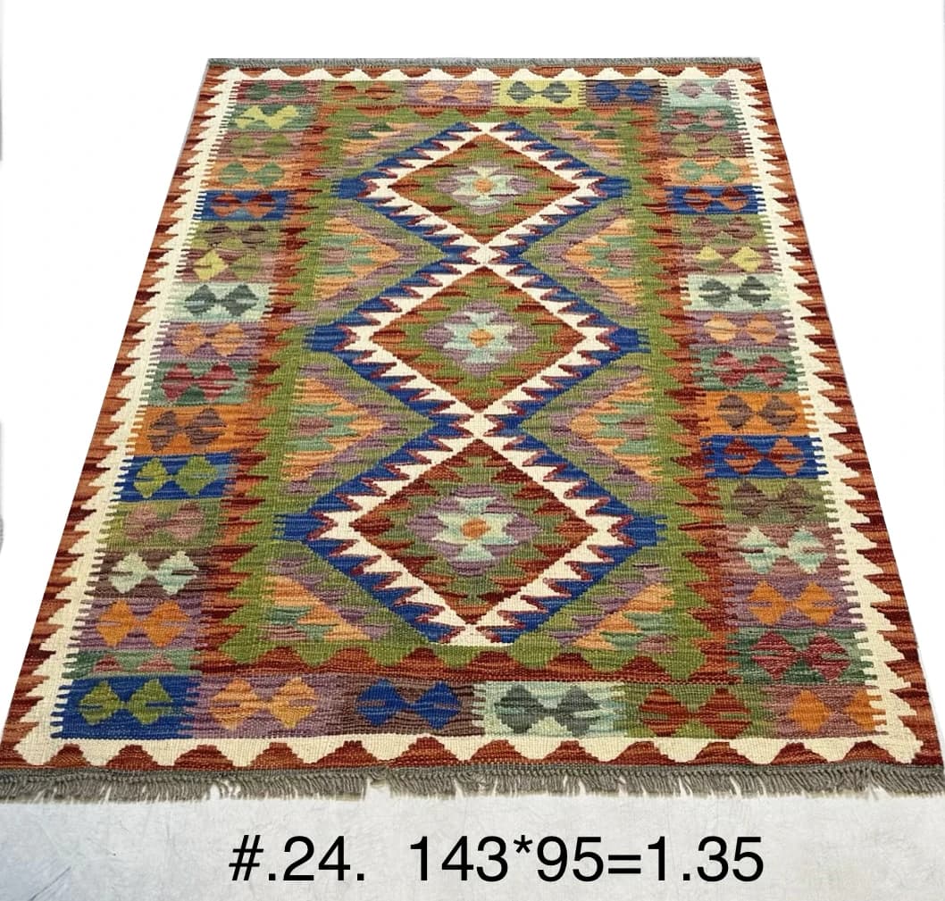Afghan Diamond Kilim in Multicolour
