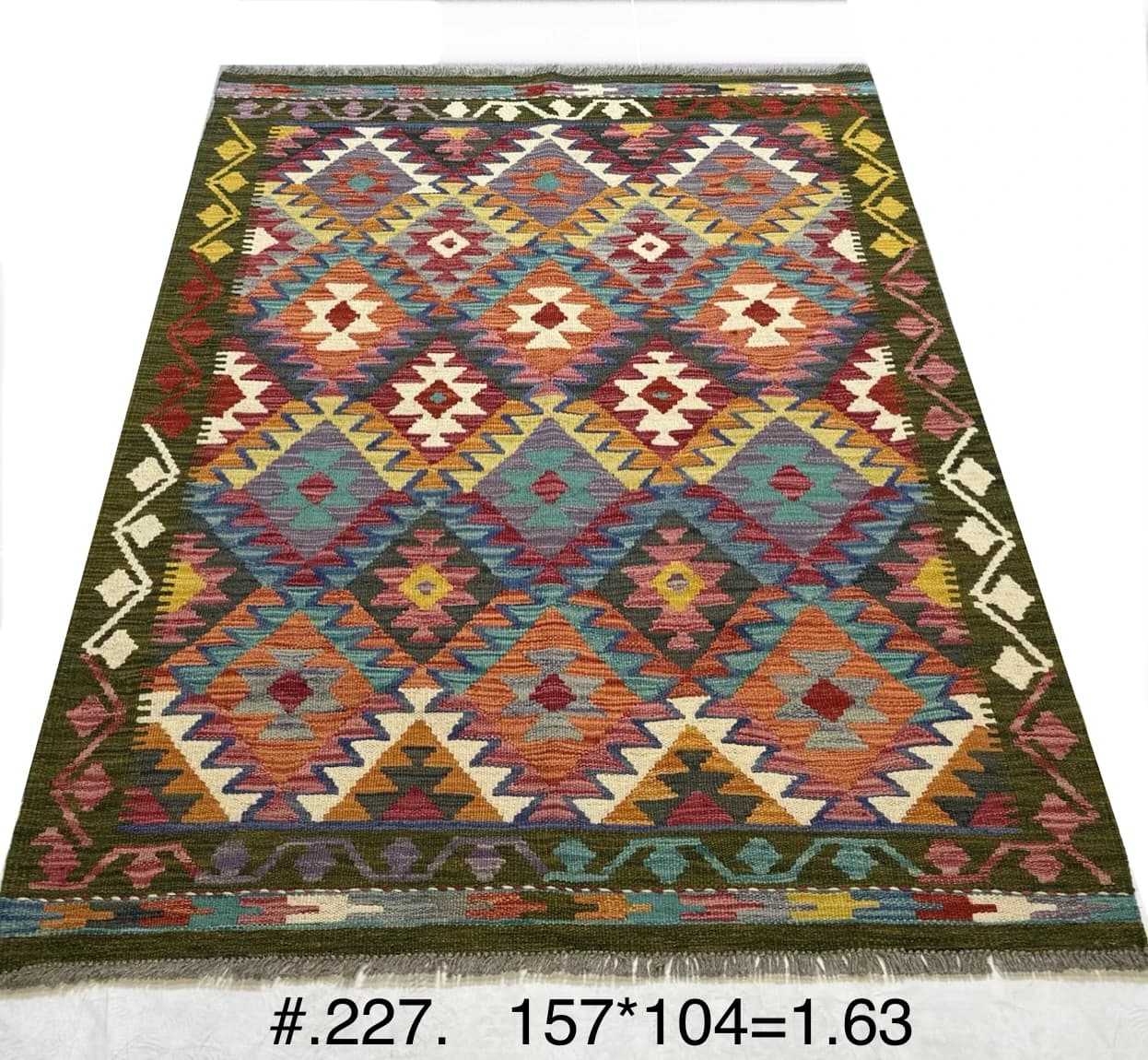 Afghan Tribal Kilim in Jewel Tones