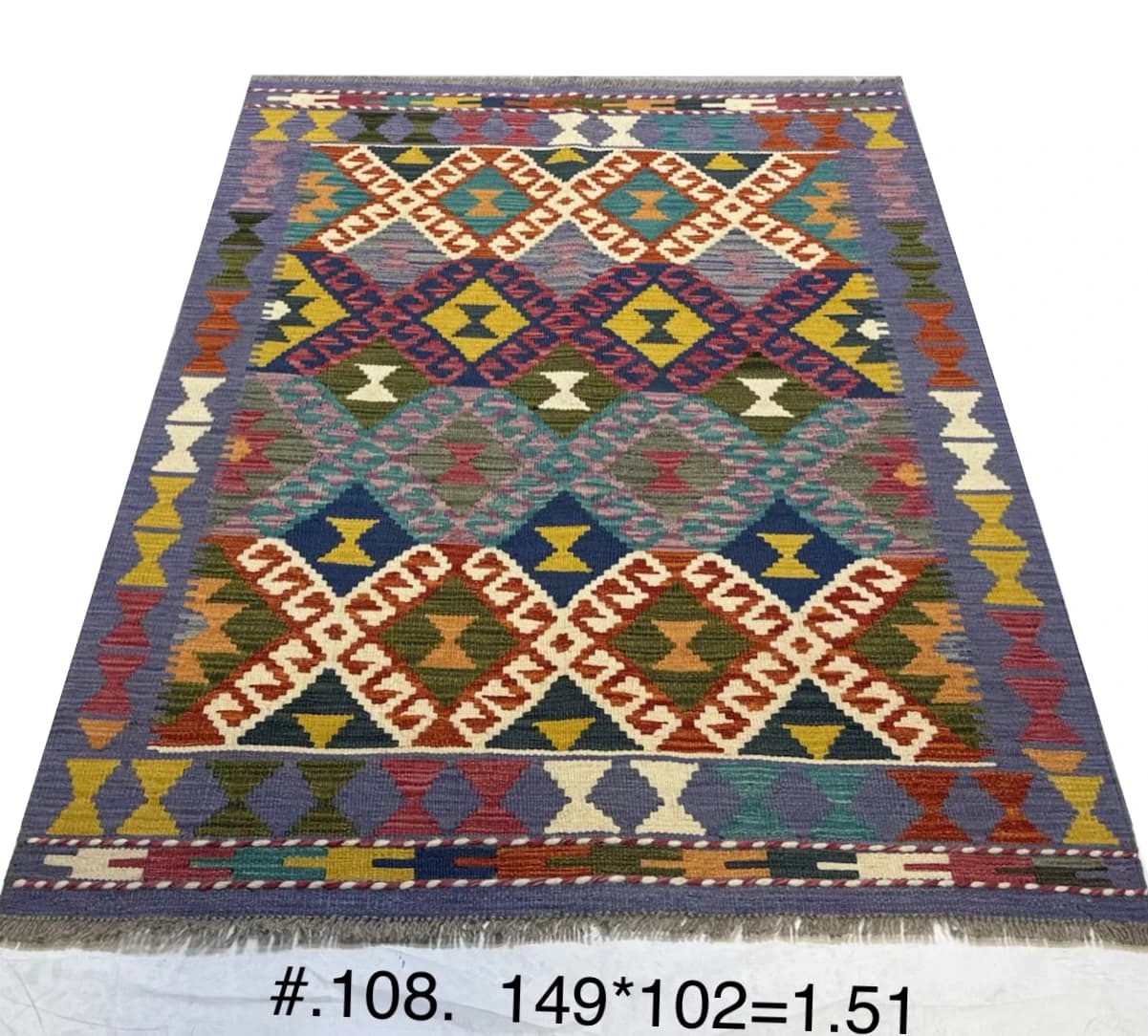Handwoven Tribal Kilim in Multicolour