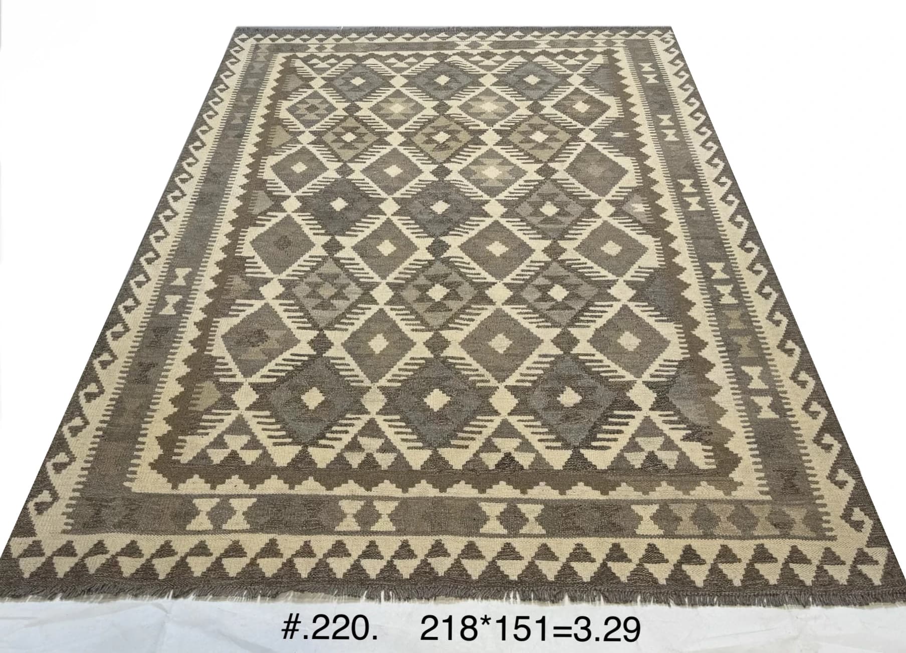 Neutral Diamond Tribal Kilim