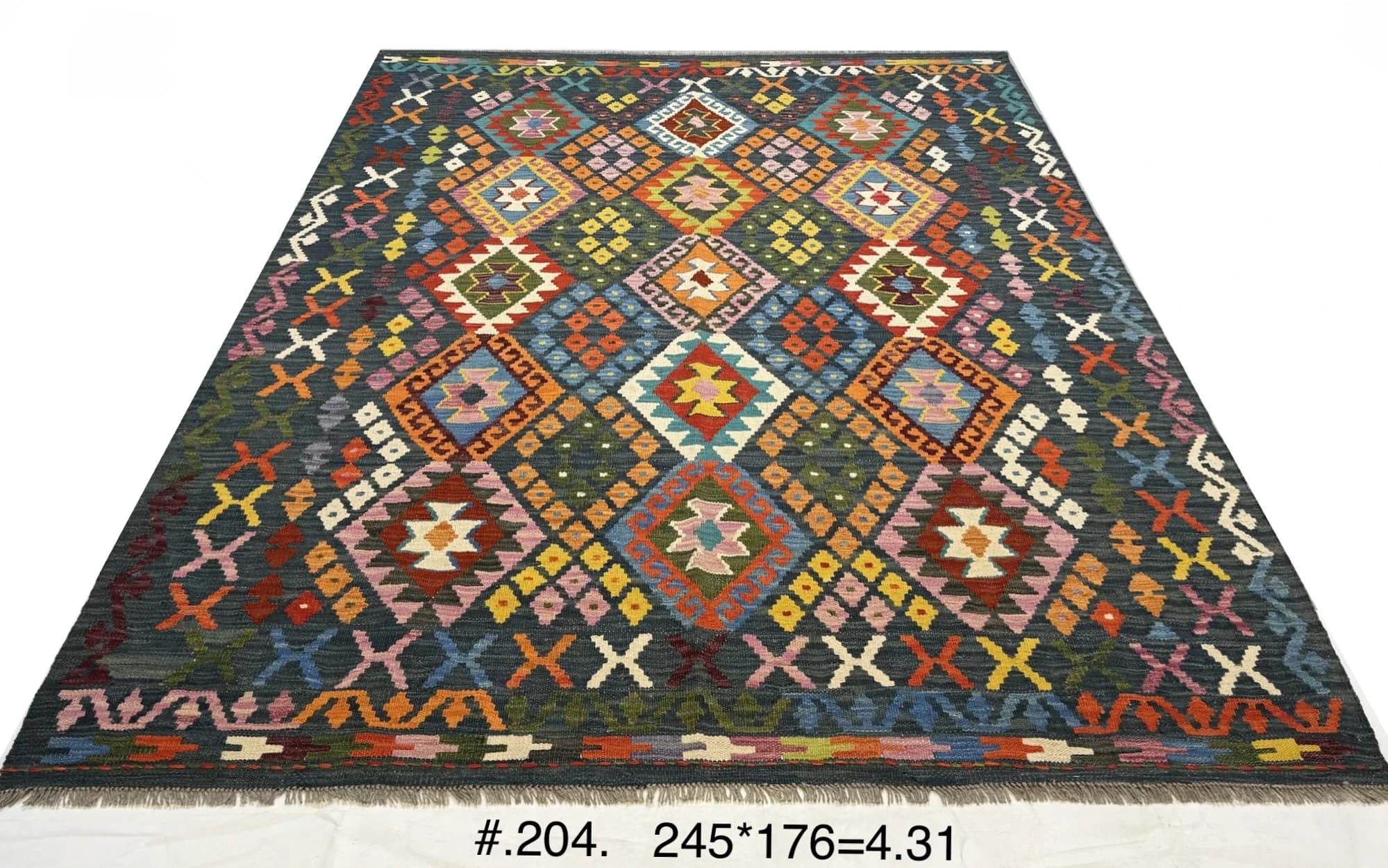 Multicolour Diamond Medallion Kilim