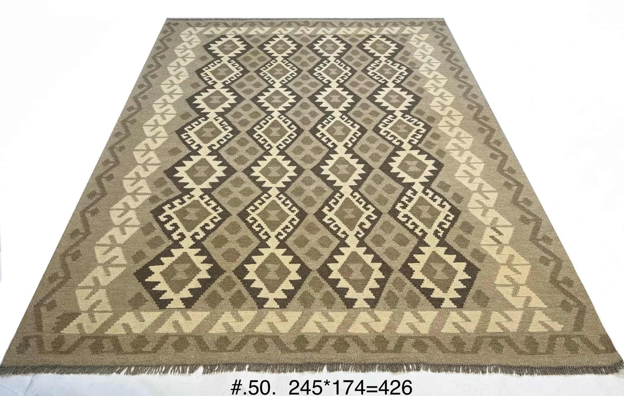 Neutral Diamond Kilim in Beige & Taupe