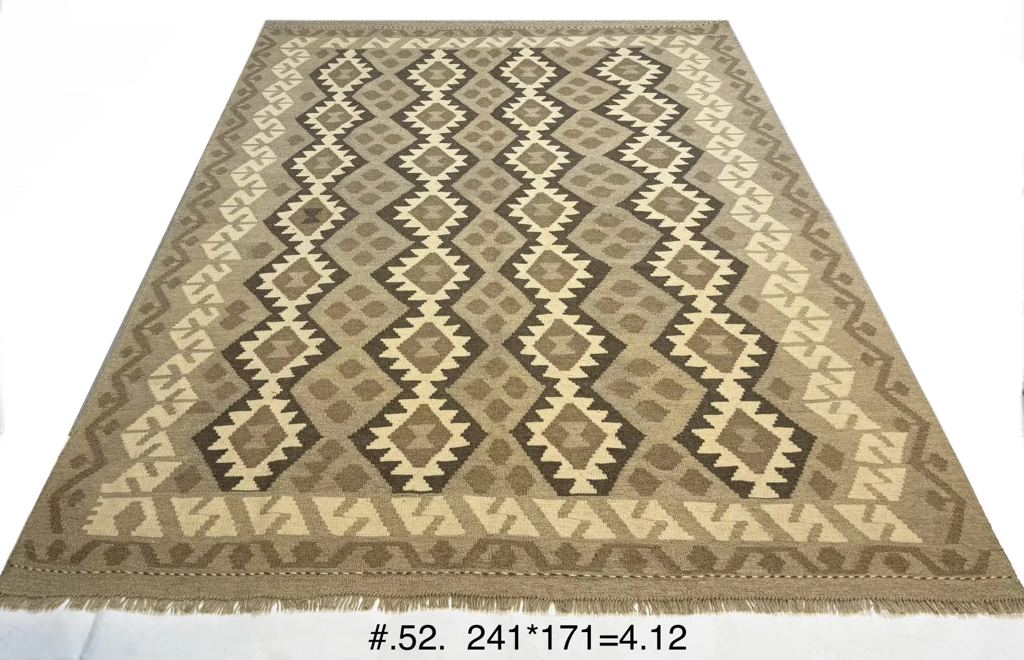 Handwoven Afghan Tribal Kilim in Earth Tones