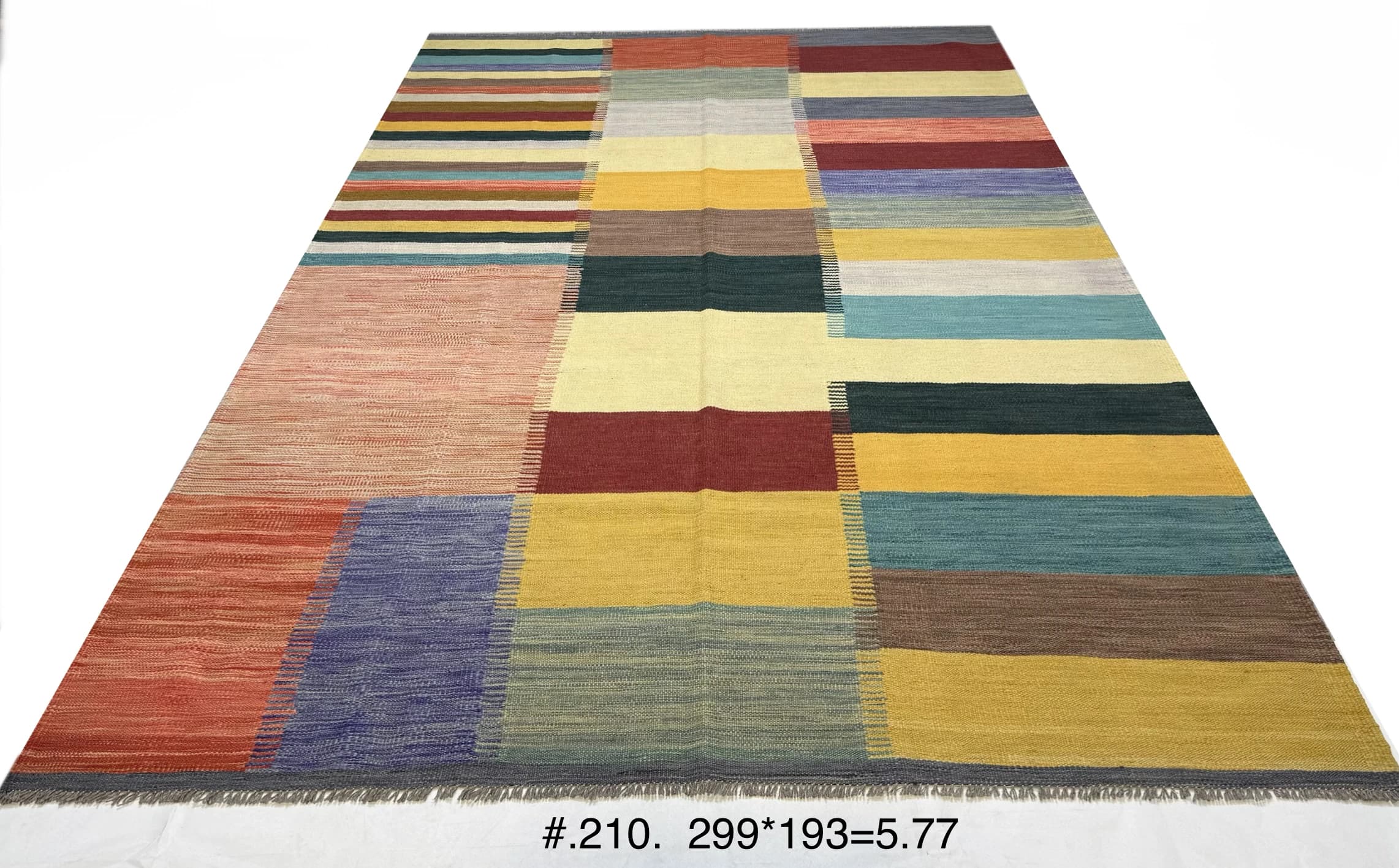Handwoven Afghan Patchwork Kilim in Multicolour