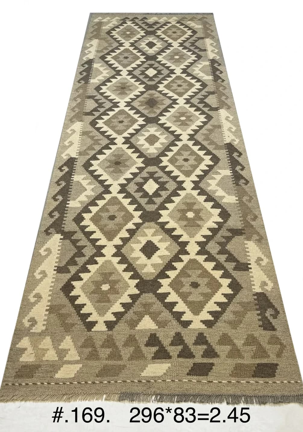 Neutral Geometric Kilim Runner