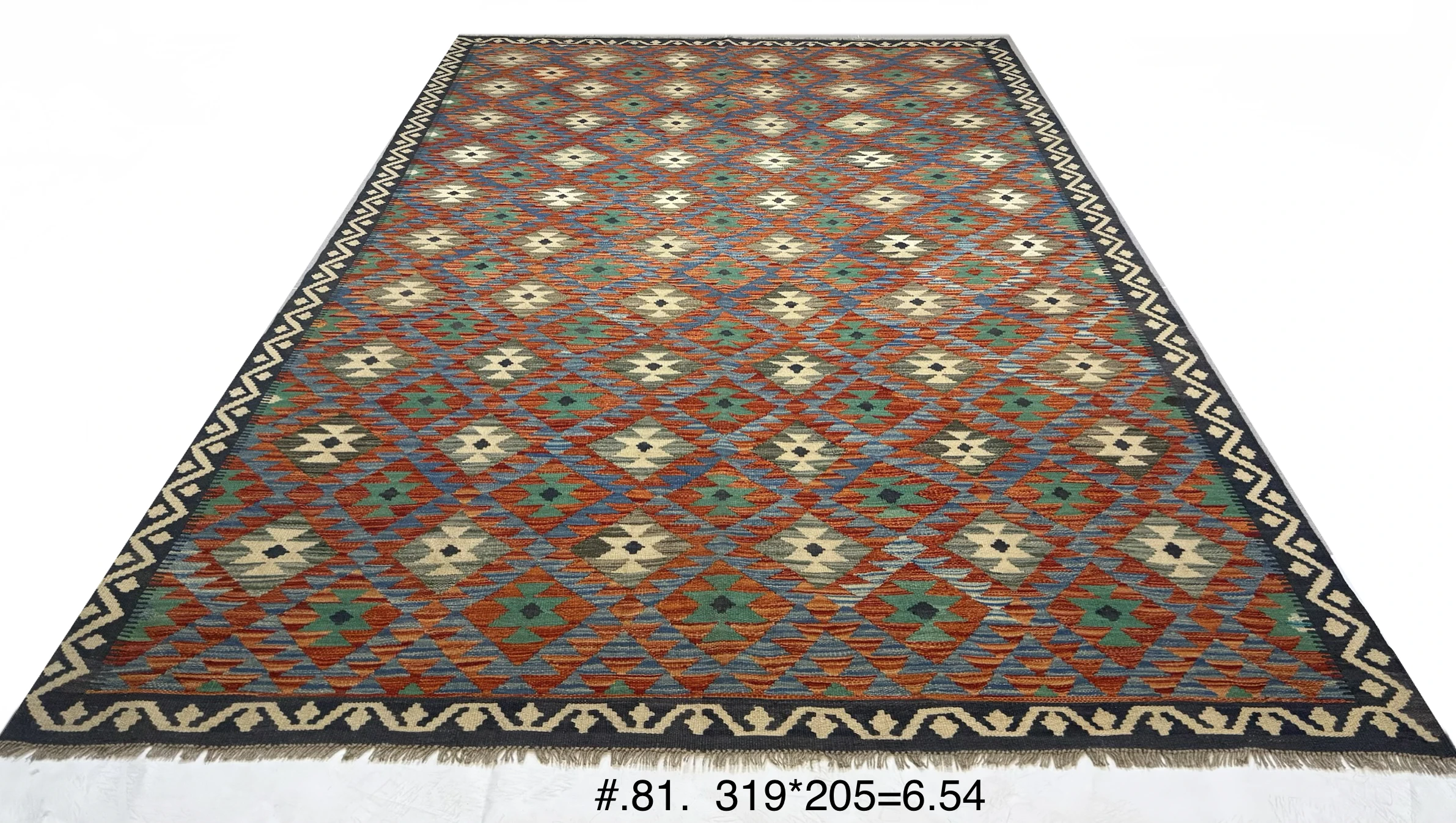 Afghan Tribal Kilim in Rust, Turquoise & Navy | Rugs Land | Rugs Land